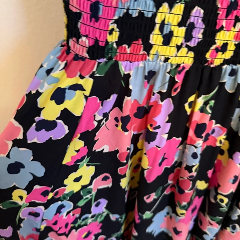 NWT Kate Spade Black Floral Sleeveless Maxi Dress Size 4